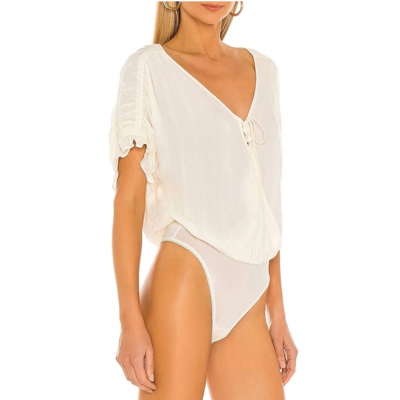 Intimately Free People — Cleo Draped Split Neck Short Sleeve Bodysuit - Picture 3 of 9